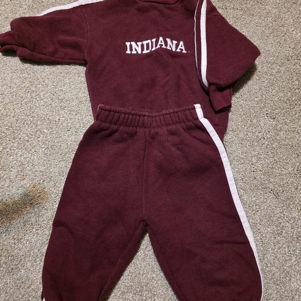 Red and White Matching Sweatpants Set